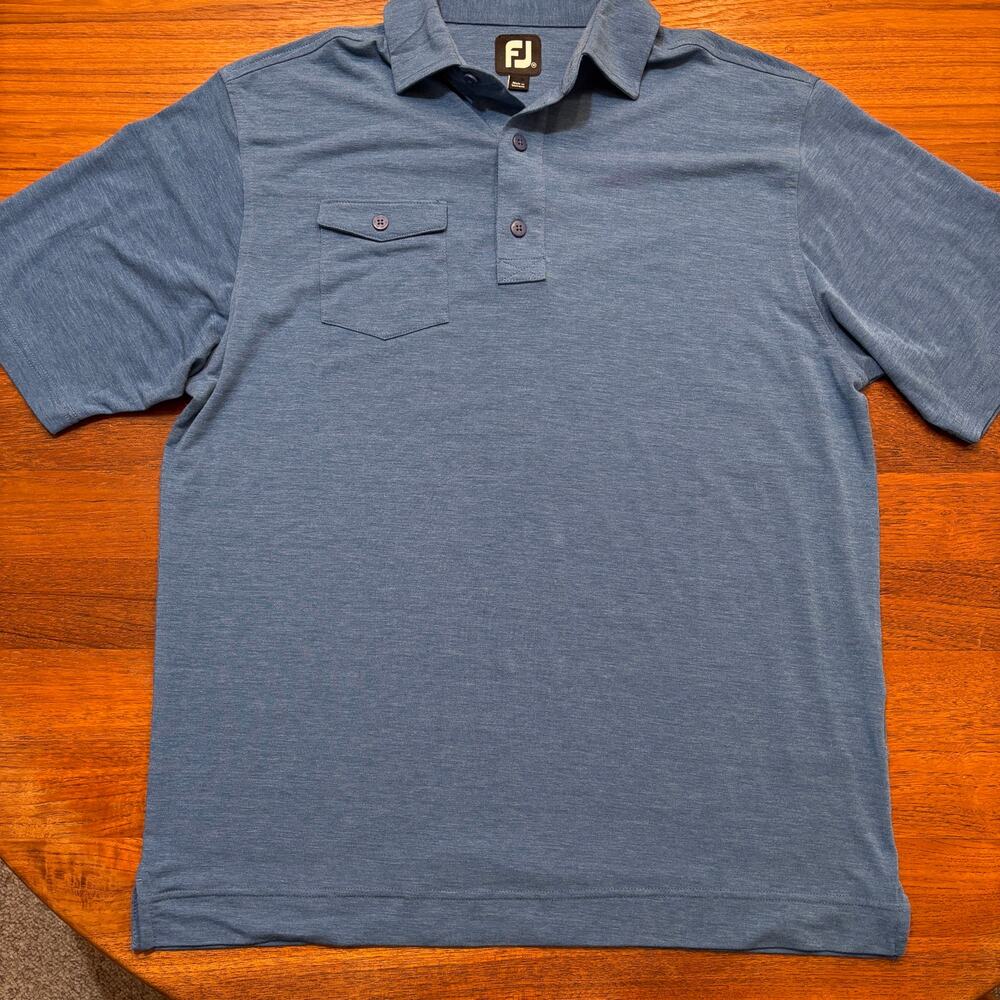 FootJoy Men’s royal blue knit short sleeve golf polo shirt size medium